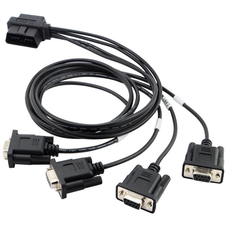 OLLGEN 2.1M 6.9ft 1 OBD Male Interface to DB9 Serial RS232 4 Female Port OBD2 OBDII 16 Pin OBD Cable Adapter Diagnostic Extension Cord Connector (OBD Male/Female Port to DB9 Cable) - Image 2